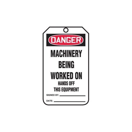 Accuform Danger, Self-Laminating RP-Plastic, 3-1/4 in Width, 0.11 in Height, , 25 PK MDT177PTP